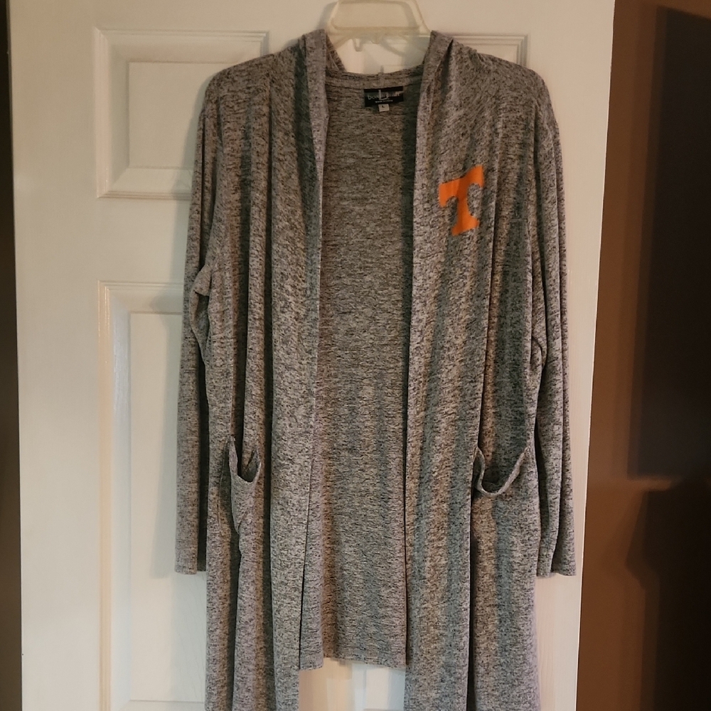 Gray Open-Front Sweater